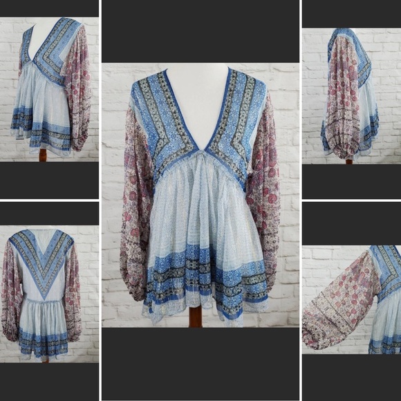 Free People Tops - Free People Boho Peasant Top Peasant High Low Top